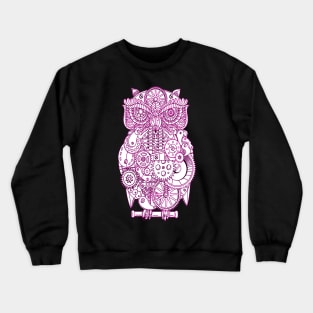 Cool Pink Steampunk Owl For Owl Lovers Crewneck Sweatshirt